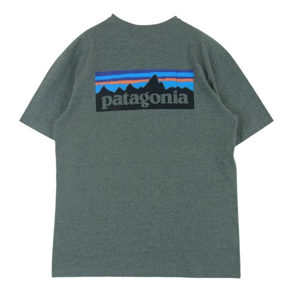 patagonia パタゴニア 19AW STY37174FA19 P-6 Logo Pocket Responsibili Tee レスポンシビリティー ポケット ロゴ プリント 半袖 Tシャツ グレー系 M【中古】