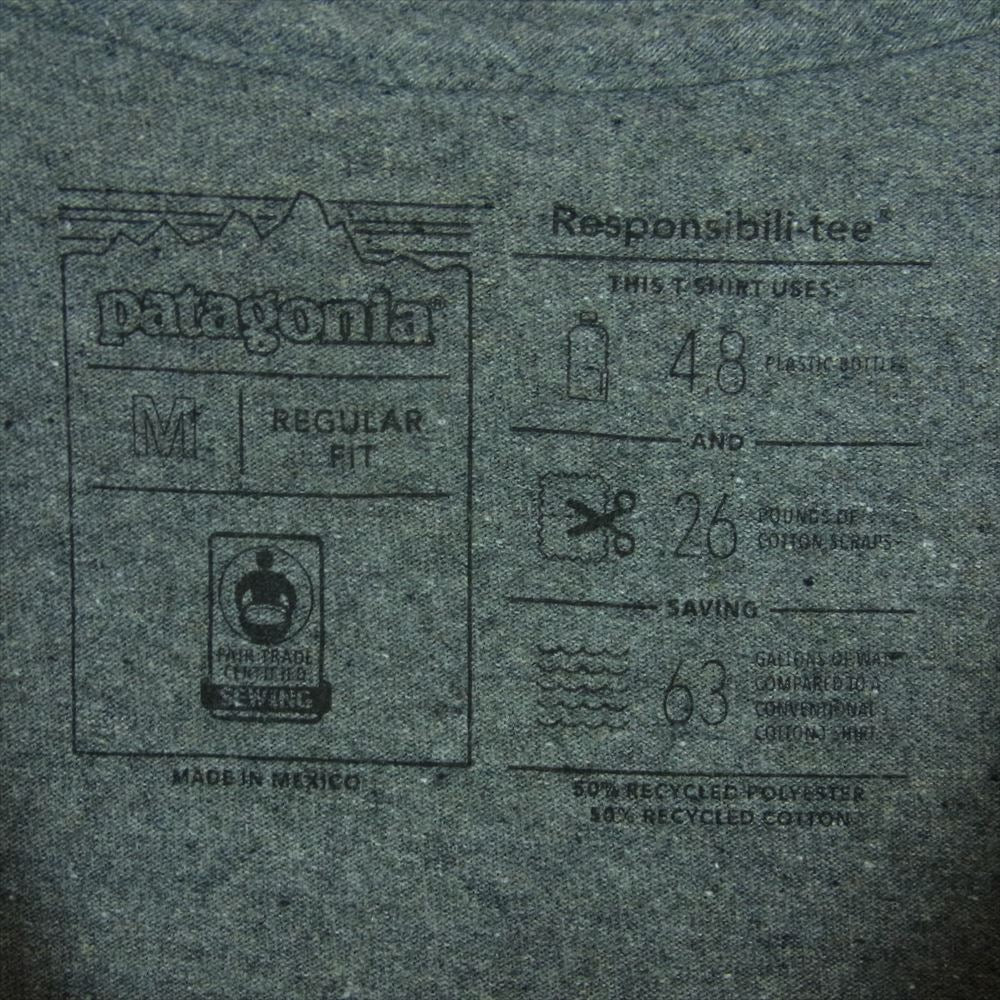 patagonia パタゴニア 19AW STY37174FA19 P-6 Logo Pocket Responsibili Tee レスポンシビリティー ポケット ロゴ プリント 半袖 Tシャツ グレー系 M【中古】