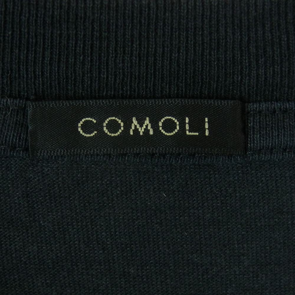 COMOLI コモリ 21SS T01-05007 空紡天竺 クルーネック 半袖 Tシャツ ブラック系 ダークグレーに近い黒系 3【中古】