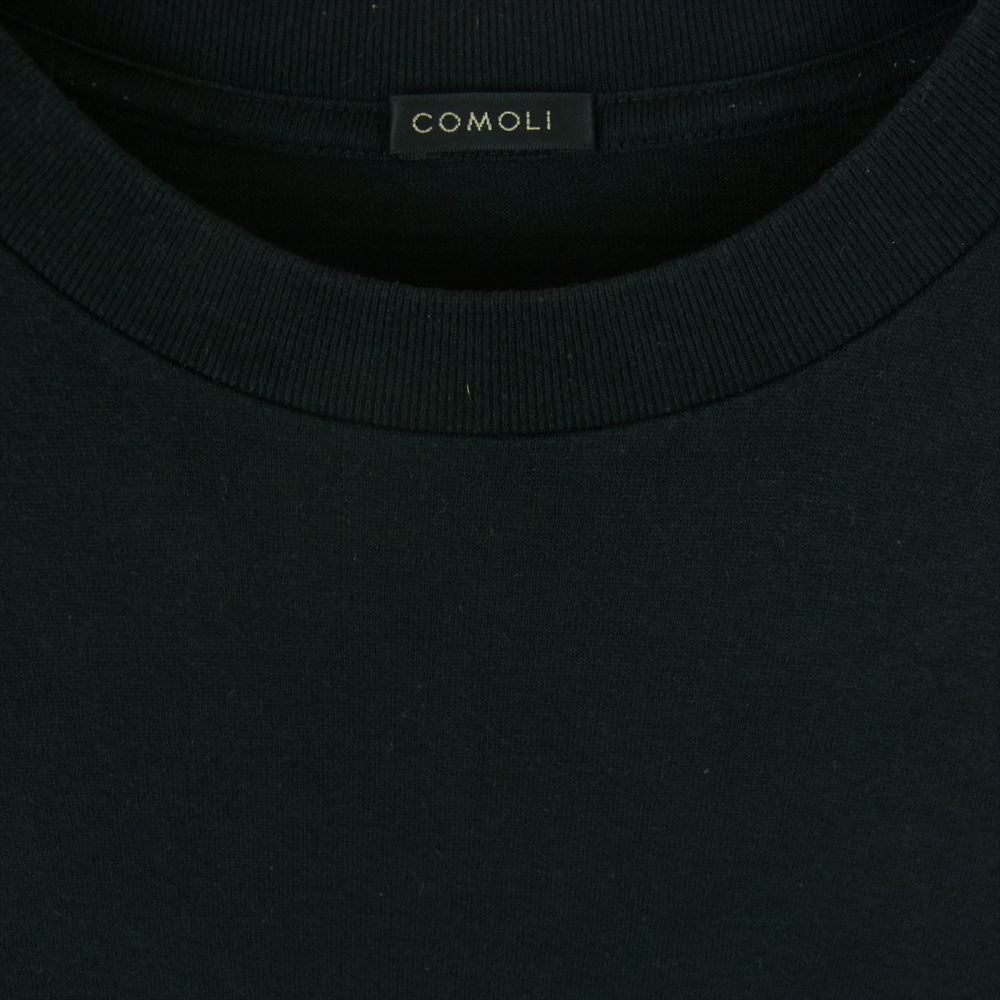 COMOLI コモリ 22SS V01-05008 空紡天竺 クルーネック 半袖 Tシャツ コットン 日本製 ブラック系 3【中古】