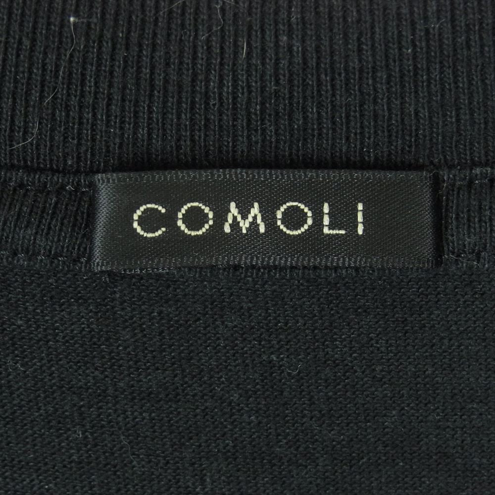 COMOLI コモリ 22SS V01-05008 空紡天竺 クルーネック 半袖 Tシャツ コットン 日本製 ブラック系 3【中古】