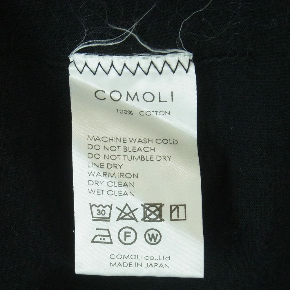 COMOLI コモリ 22SS V01-05008 空紡天竺 クルーネック 半袖 Tシャツ コットン 日本製 ブラック系 3【中古】