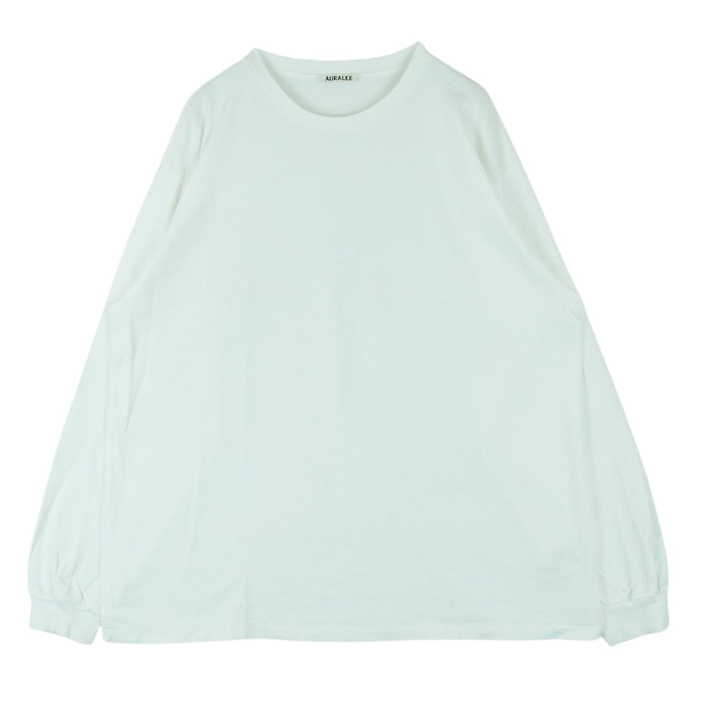 AURALEE オーラリー 20SS A00SP01GT LUSTER PLAITING L/S TEE ロングスリーブ 長袖 Tシャツ ロンT ホワイト系 5【中古】
