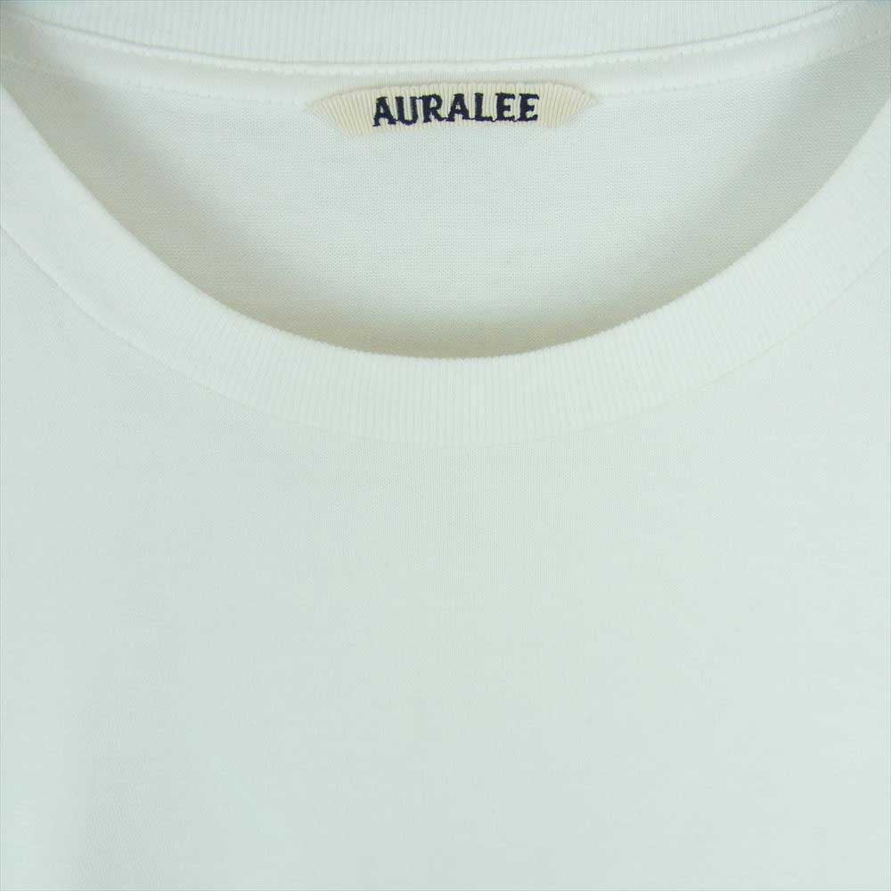 AURALEE オーラリー 20SS A00SP01GT LUSTER PLAITING L/S TEE ロングスリーブ 長袖 Tシャツ ロンT ホワイト系 5【中古】