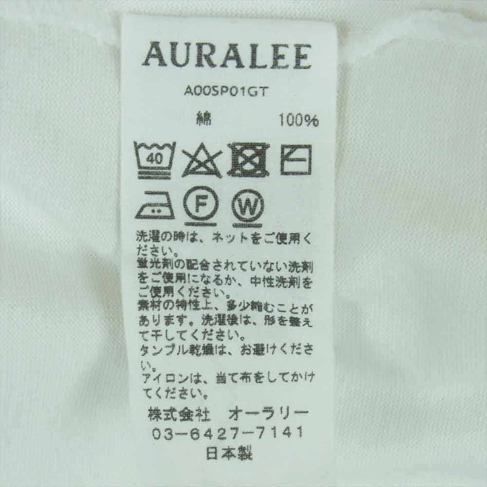 AURALEE オーラリー 20SS A00SP01GT LUSTER PLAITING L/S TEE ロングスリーブ 長袖 Tシャツ ロンT ホワイト系 5【中古】