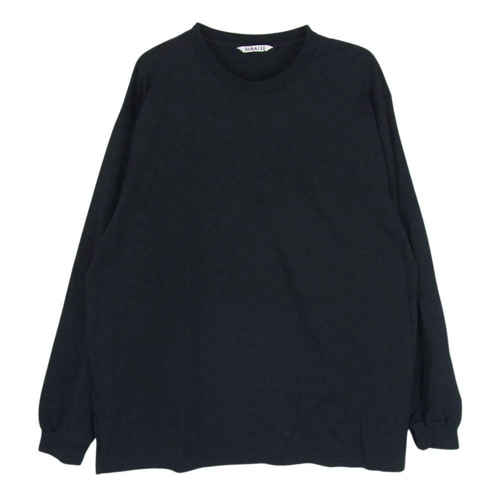 AURALEE オーラリー 20SS A00SP01GT LUSTER PLAITING L/S TEE ロングスリーブ 長袖 Tシャツ ロンT ブラック ブラック系 5【中古】