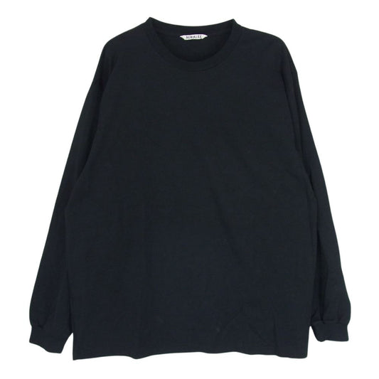 AURALEE オーラリー 20SS A00SP01GT LUSTER PLAITING L/S TEE ロングスリーブ 長袖 Tシャツ ロンT ブラック ブラック系 5【中古】