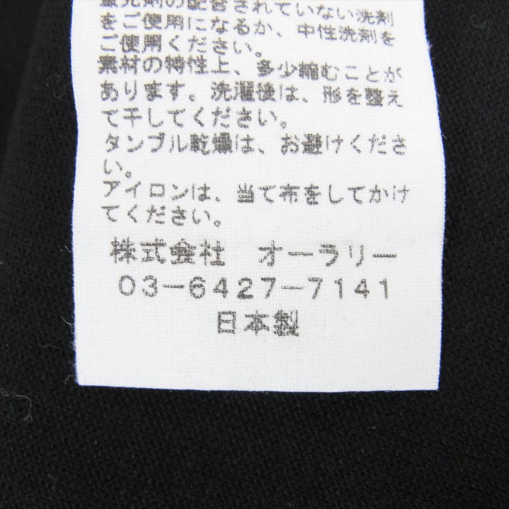 AURALEE オーラリー 20SS A00SP01GT LUSTER PLAITING L/S TEE ロングスリーブ 長袖 Tシャツ ロンT ブラック ブラック系 5【中古】