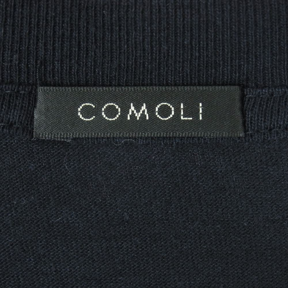 COMOLI コモリ 23SS X01-05008 空紡天竺 長袖 Tシャツ ロングスリーブ ロンT ダークネイビー系 3【中古】