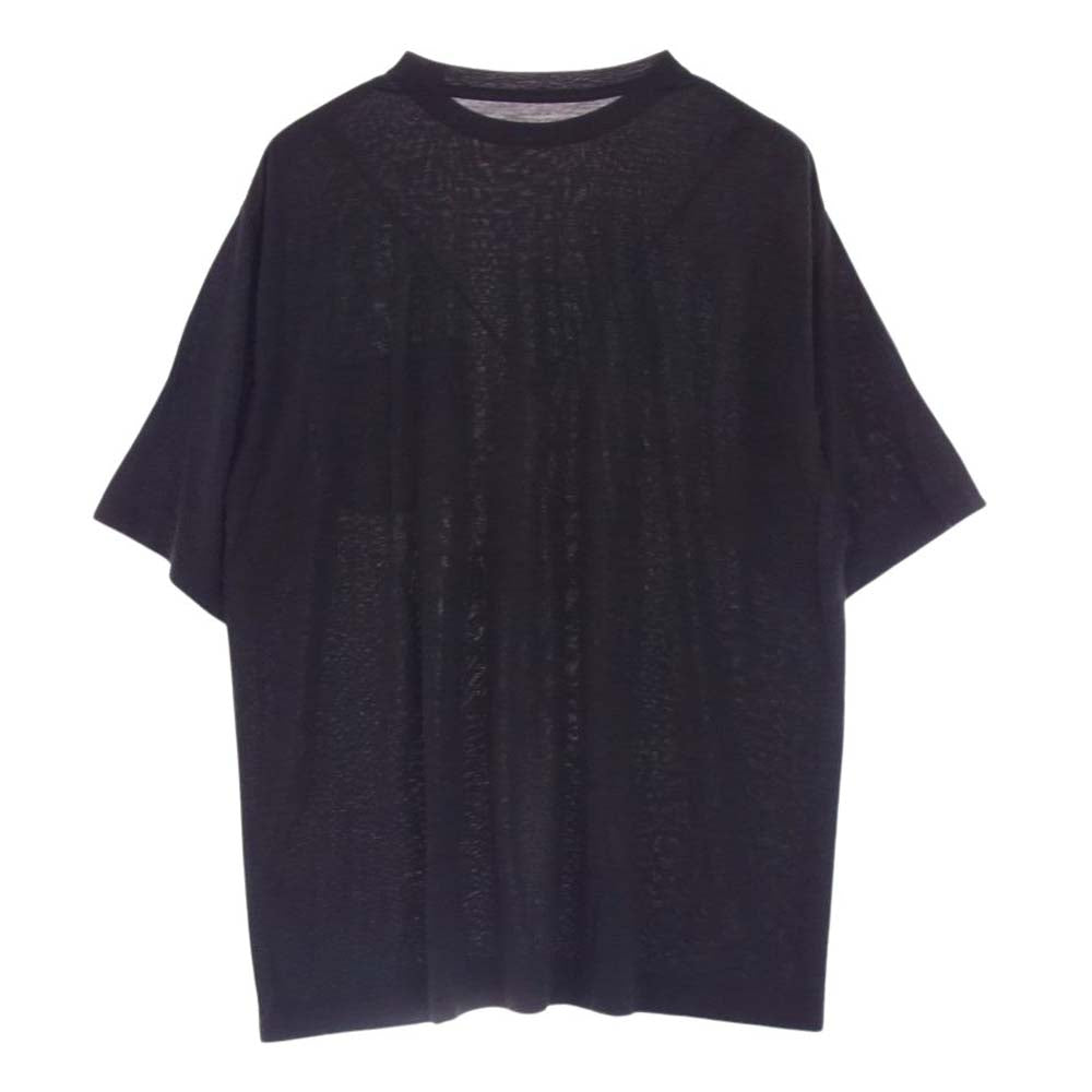 COMOLI コモリ 22SS V01-05007 ウール天竺 クルーネック 半袖 ポケット Tシャツ ブラック ブラック系 3【中古】