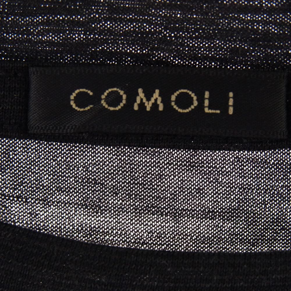 COMOLI コモリ 22SS V01-05007 ウール天竺 クルーネック 半袖 ポケット Tシャツ ブラック ブラック系 3【中古】