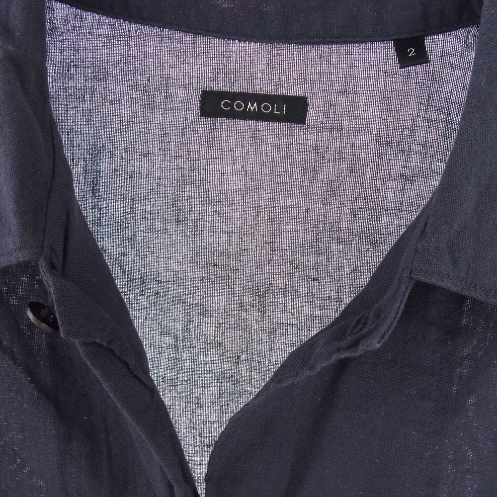 COMOLI コモリ 22SS V01-02016 空紡オックス C.P.O 長袖 シャツ ネイビー系 2【中古】