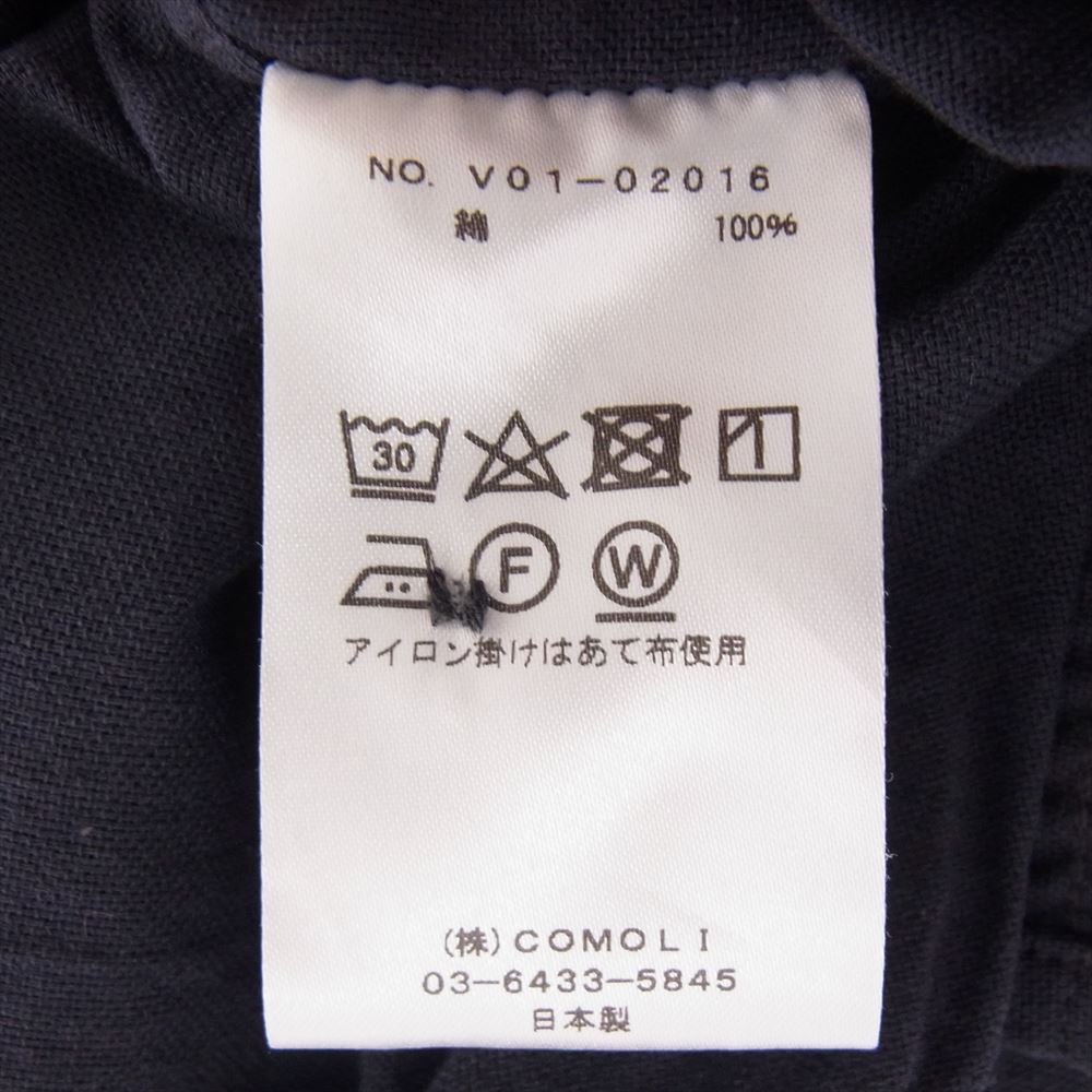 COMOLI コモリ 22SS V01-02016 空紡オックス C.P.O 長袖 シャツ ネイビー系 2【中古】
