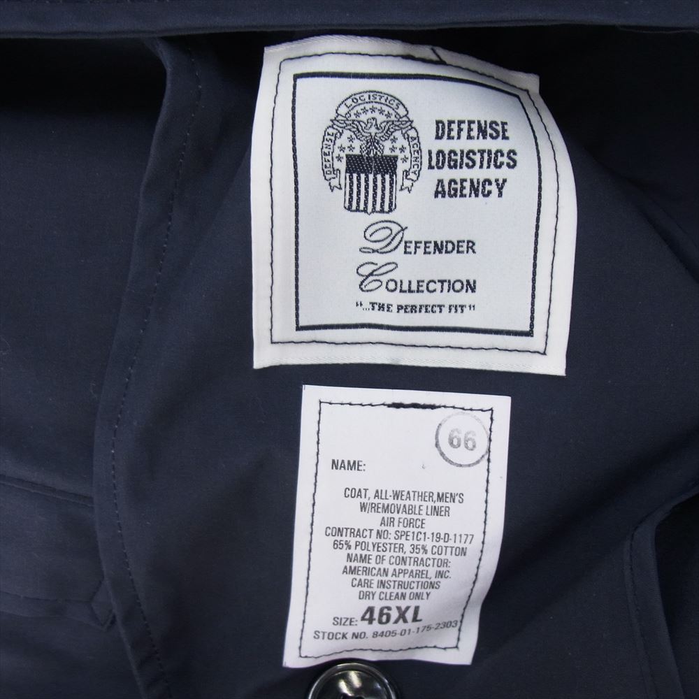 米空軍 Trench Coat  トレンチ コート ライナー付き 空軍 ネイビー系 46XL【中古】