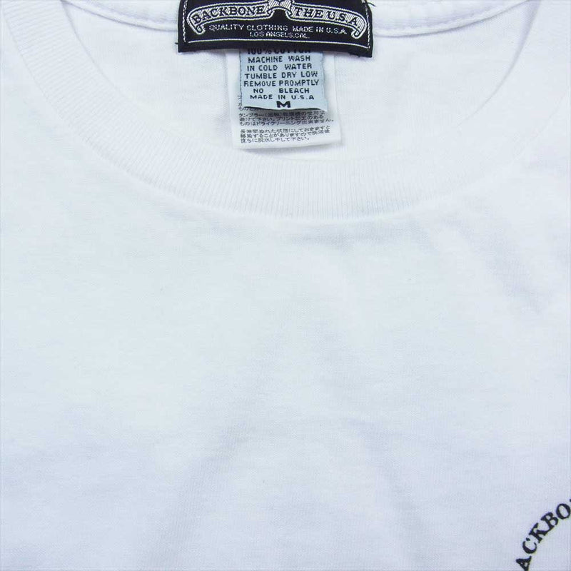 BACKBONE バックボーン BB09FW-C01 THE U.S.A ロゴ プリント 半袖 Tシャツ ホワイト系 M【中古】