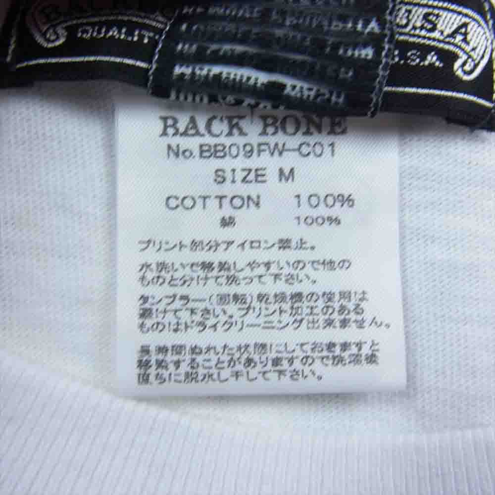 BACKBONE バックボーン BB09FW-C01 THE U.S.A ロゴ プリント 半袖 Tシャツ ホワイト系 M【中古】