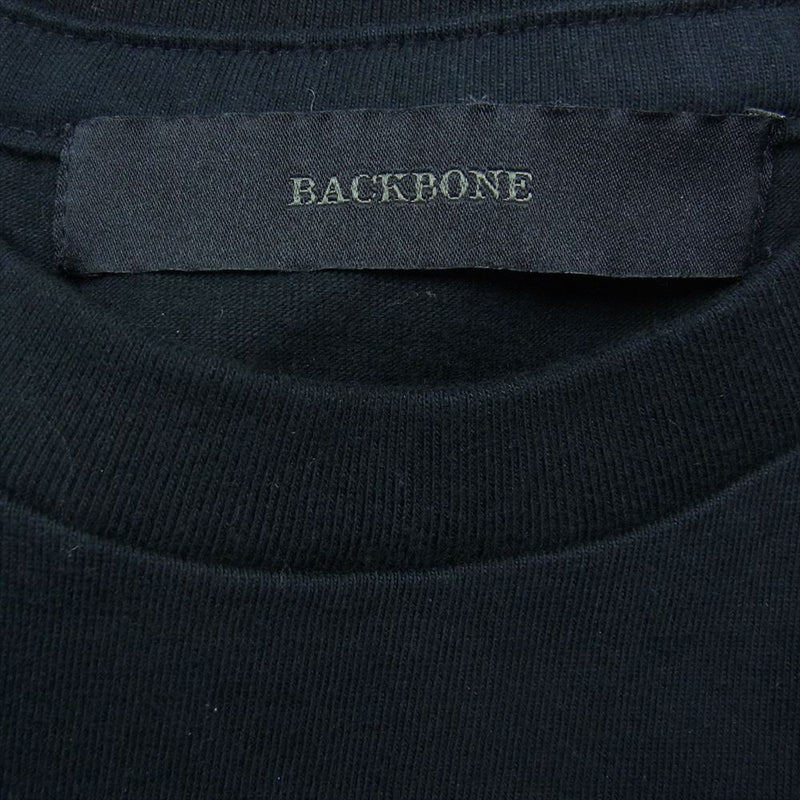 BACKBONE バックボーン BB12W-C24 ロゴ刺繍 ポケット バックプリント 半袖 Tシャツ ブラック系 M【中古】