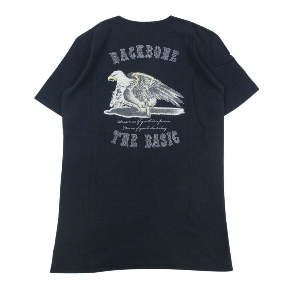 BACKBONE バックボーン BB11S-C40 THE BASIS ザベイシス ファイヤー ロゴ プリント 半袖 Tシャツ ブラック系 M【中古】