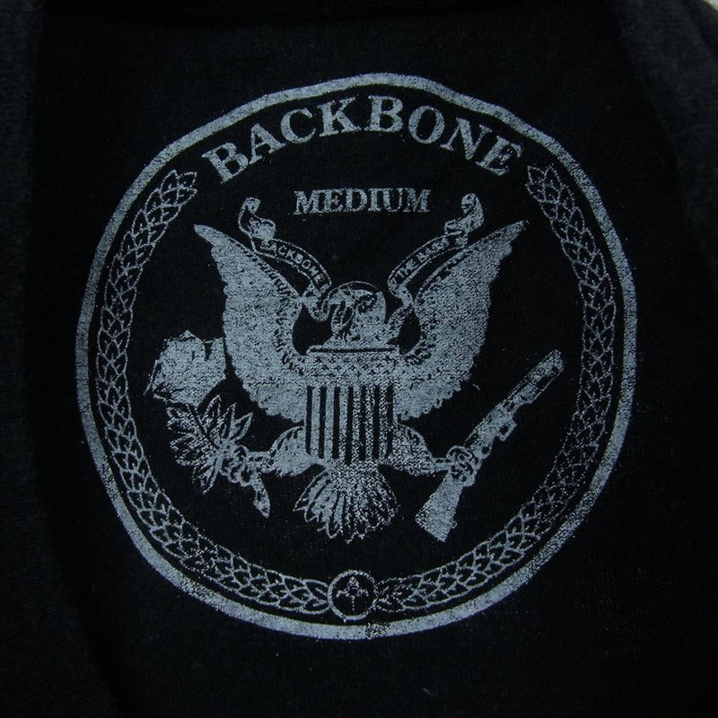 BACKBONE バックボーン BB11S-C40 THE BASIS ザベイシス ファイヤー ロゴ プリント 半袖 Tシャツ ブラック系 M【中古】