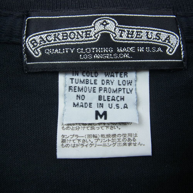 BACKBONE バックボーン BB09FW-C02 THE U.S.A ロゴ プリント 半袖 Tシャツ ブラック系 M【中古】