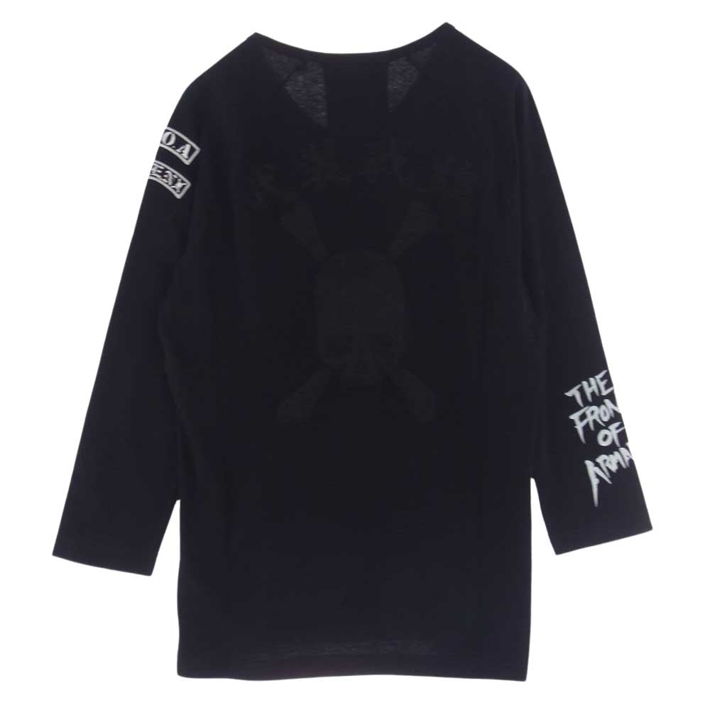 ROEN ロエン 78047811 ロゴワッペン スカル 七分袖 カットソー ブラック系 ブラック系 46【中古】