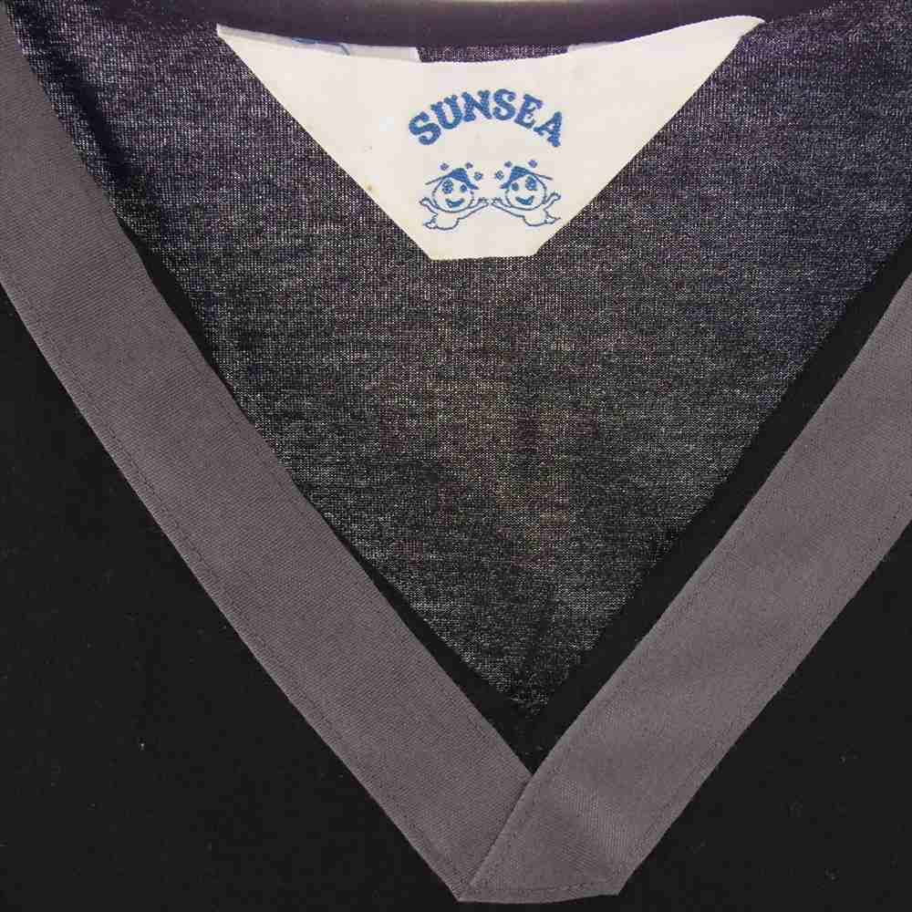 SUNSEA サンシー 18SS 18S04 VNECK Vネック 半袖 カットソー ブラック系 3【中古】