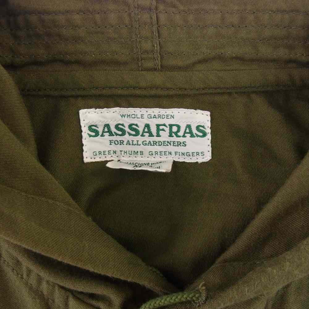 SASAFRAS ササフラス GARDENER BUD BREAKER NYLON RIPSTOP OLIVE ガーデナー ナイロンリップストップ ウィンドブレーカー ジャケット グリーン系 M【中古】