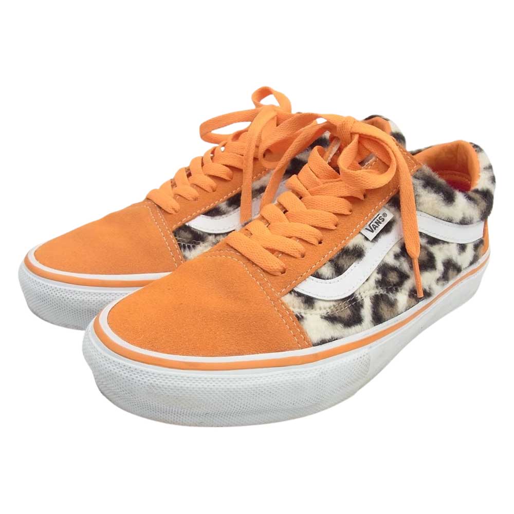 Supreme シュプリーム × VANS バンズ SKATE OLD SKOOL LEOPARD スケート オールド スクール レオパード スニーカー オレンジ系 27cm【中古】