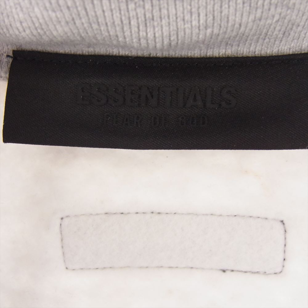 FEAR OF GOD フィアオブゴッド 背面 ラバーロゴ 裏起毛 ポロ スウェット 長袖 トレーナー グレー系 L【中古】