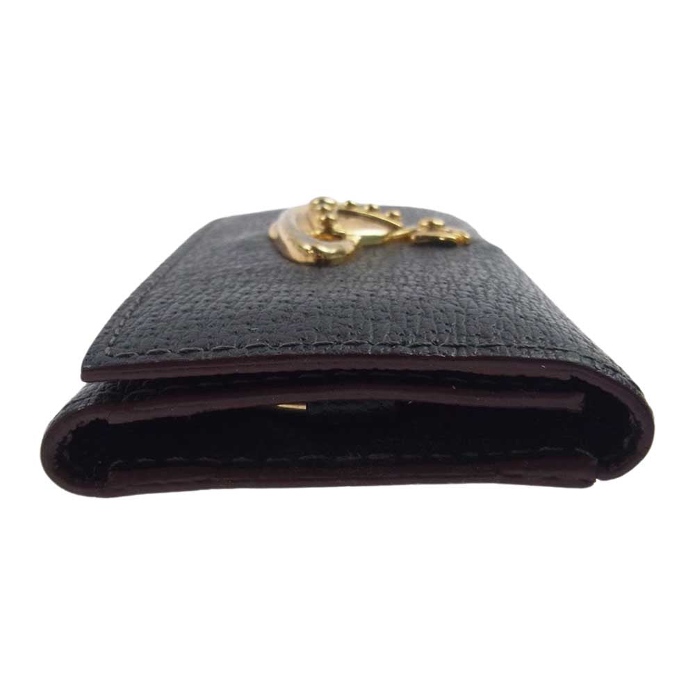 Vivienne Westwood ヴィヴィアンウエストウッド ロゴ 4連 レザー キーケース ブラック系【中古】