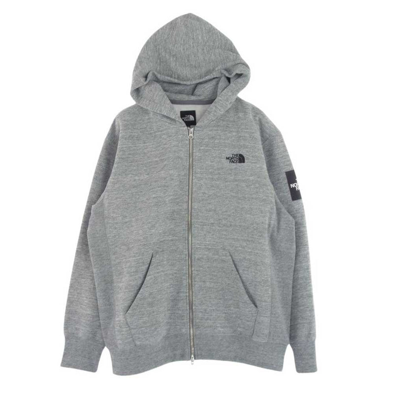 THE NORTH FACE ノースフェイス NT61836 Square Logo Full Zip スクエアロゴ フルジップ パーカー フーディー グレー系 XL【中古】