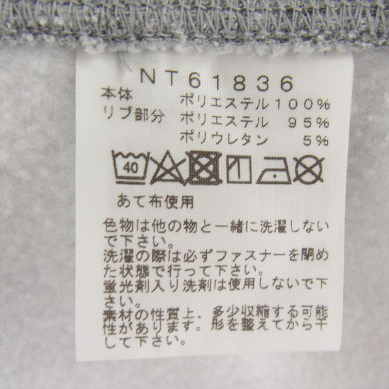 THE NORTH FACE ノースフェイス NT61836 Square Logo Full Zip スクエアロゴ フルジップ パーカー フーディー グレー系 XL【中古】