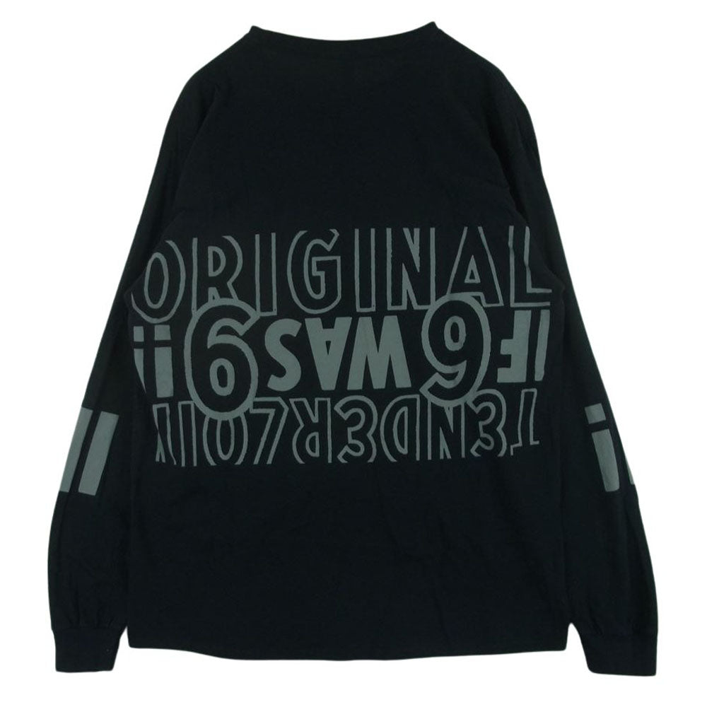 TENDERLOIN テンダーロイン 22SS LONG SLEEVE TEE 3A プリント ロングスリーブ 長袖 Tシャツ ロンT ブラック系 L【中古】