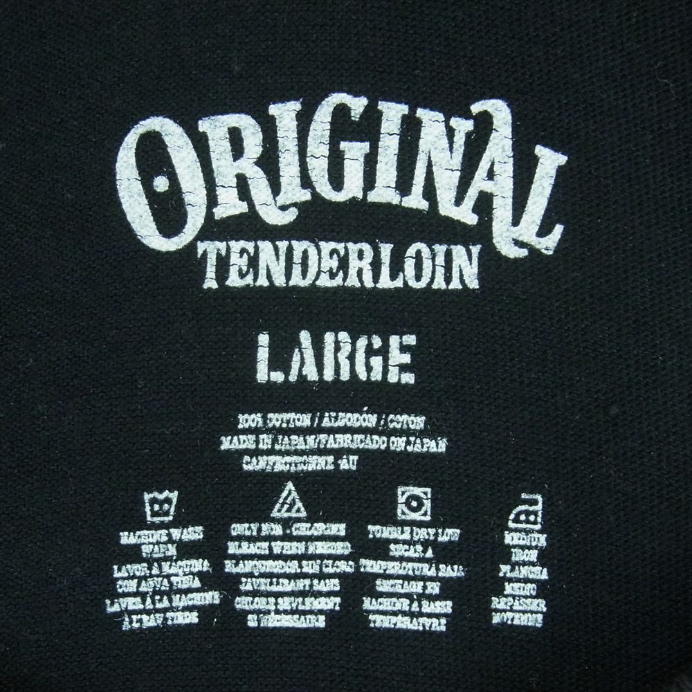 TENDERLOIN テンダーロイン 22SS LONG SLEEVE TEE 3A プリント ロングスリーブ 長袖 Tシャツ ロンT ブラック系 L【中古】