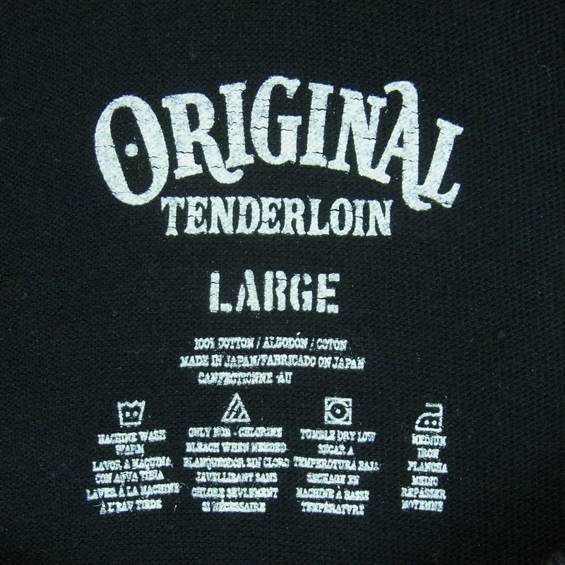 TENDERLOIN テンダーロイン 22SS LONG SLEEVE TEE 3A プリント ロングスリーブ 長袖 Tシャツ ロンT ブラック系 L【中古】