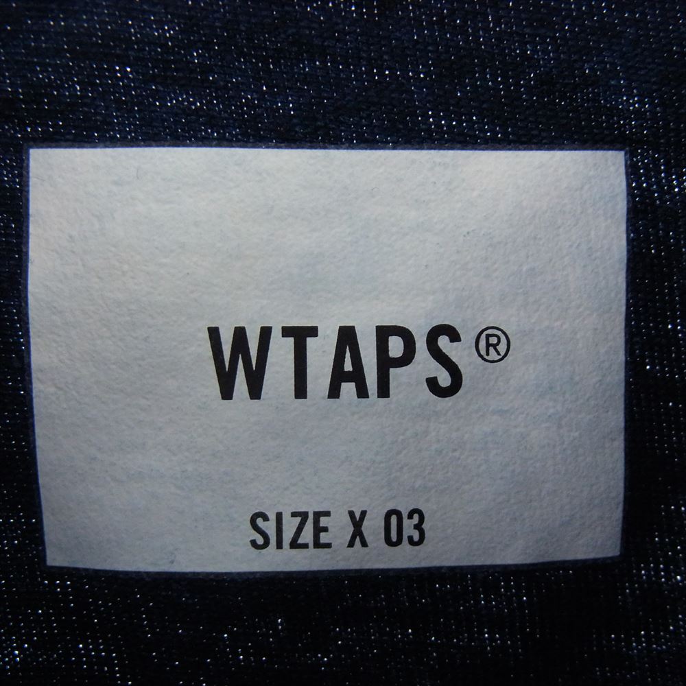 WTAPS ダブルタップス 221ATDT-CM34 藍染 インディゴ ロゴ刺繍 ロングスリーブ 長袖 Tシャツ ロンT インディゴブルー系 X 03【中古】