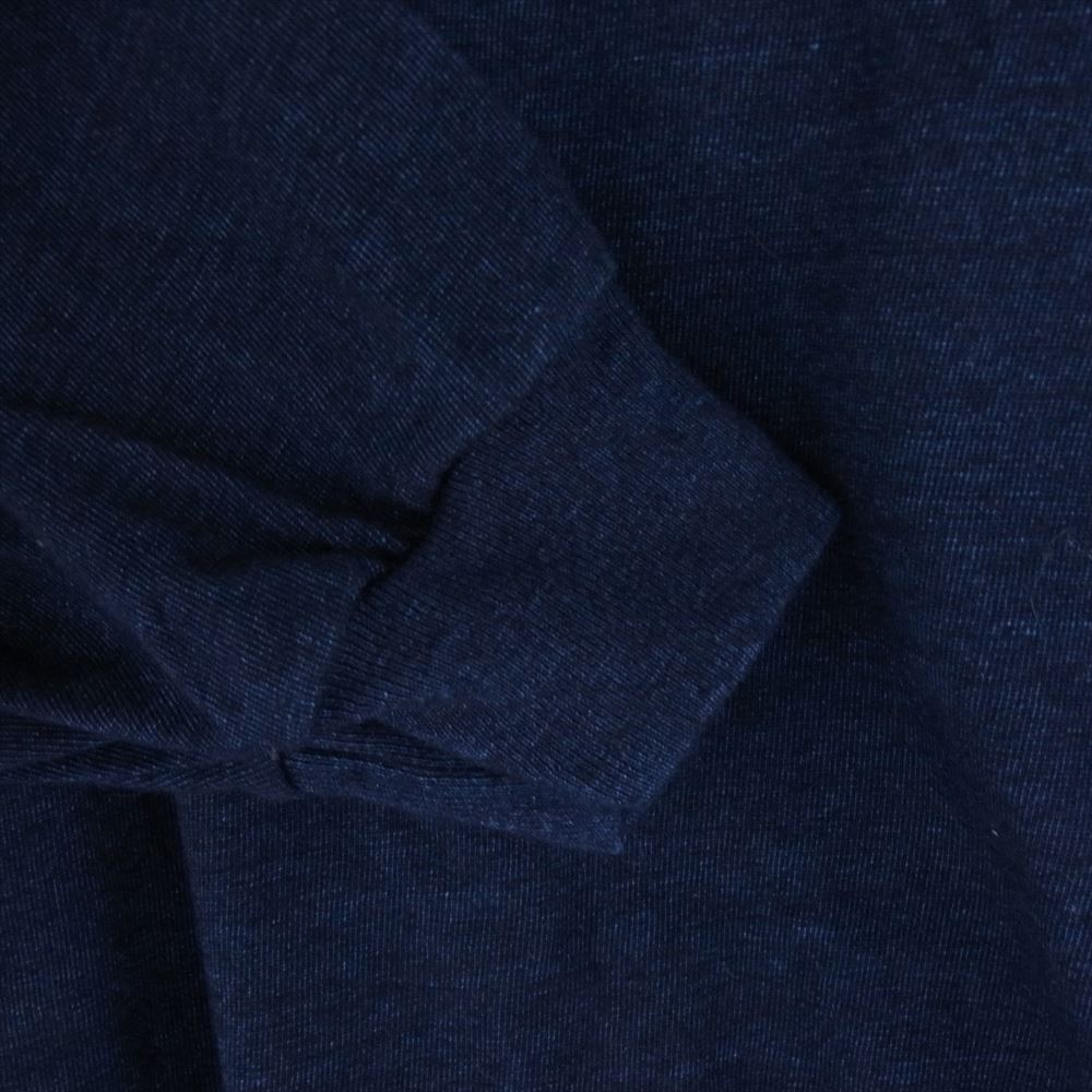 WTAPS ダブルタップス 221ATDT-CM34 藍染 インディゴ ロゴ刺繍 ロングスリーブ 長袖 Tシャツ ロンT インディゴブルー系 X 03【中古】