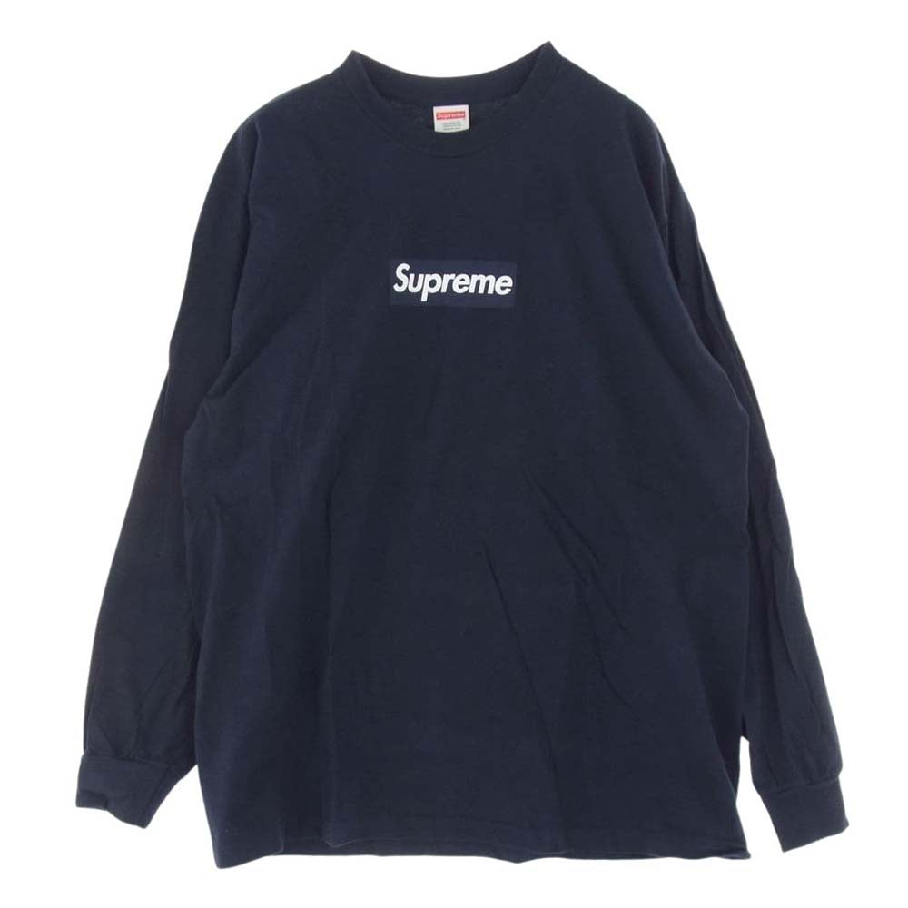 Supreme シュプリーム 20AW Box Logo L/S Tee ボックスロゴ プリント ロングスリーブ 長袖 Tシャツ ロンT ネイビー系 L【中古】
