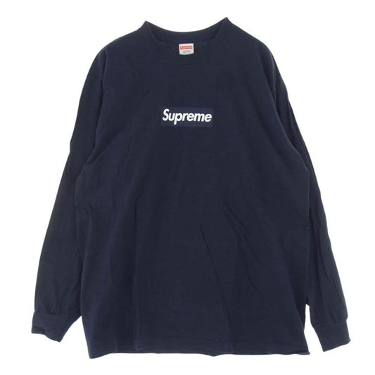 Supreme シュプリーム 20AW Box Logo L/S Tee ボックスロゴ プリント ロングスリーブ 長袖 Tシャツ ロンT ネイビー系 L【中古】