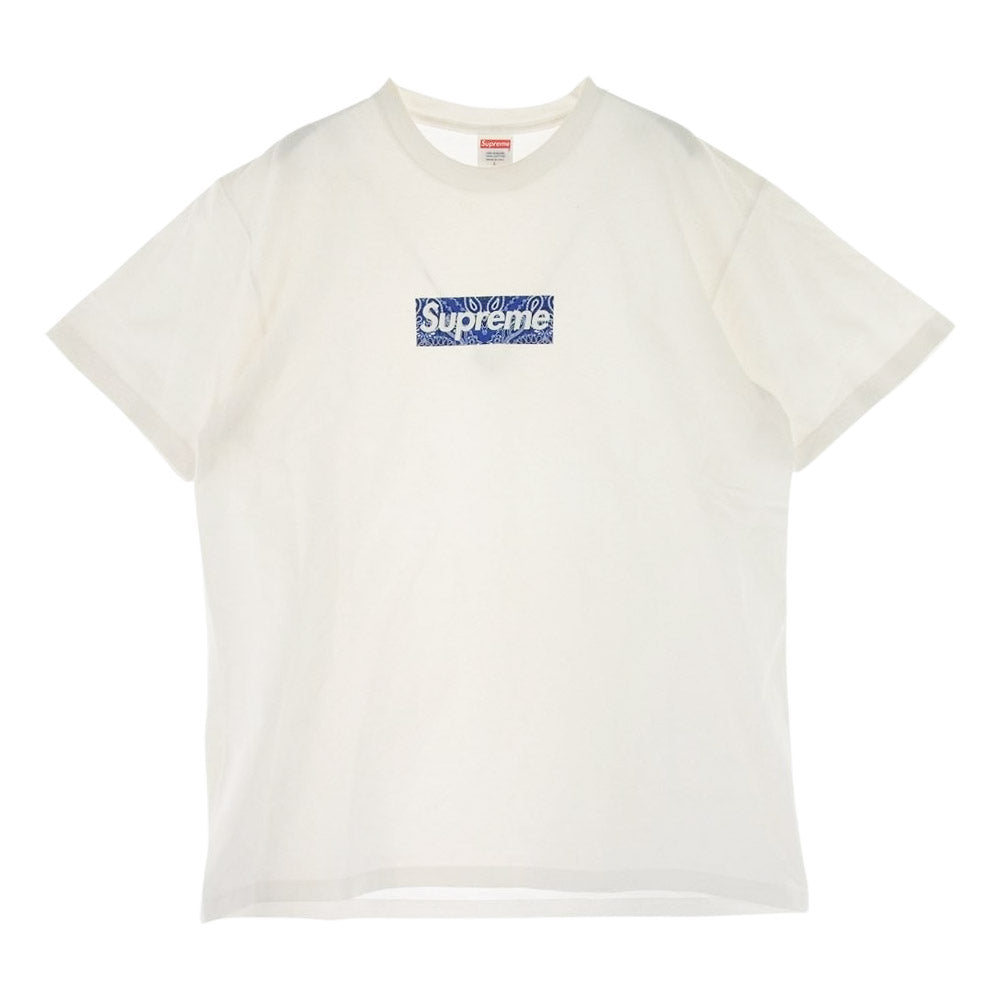 Supreme シュプリーム 19AW Bandana Box Logo Tee バンダナ ボックスロゴ プリント 半袖 Tシャツ ホワイト系 L【中古】