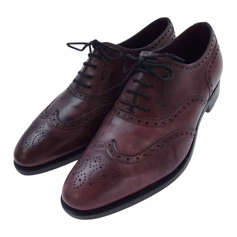 John Lobb ジョンロブ 8695 STOWEY ストーウェイ ウィングチップ レザー オックスフォード シューズ ワインレッド系 6E【中古】