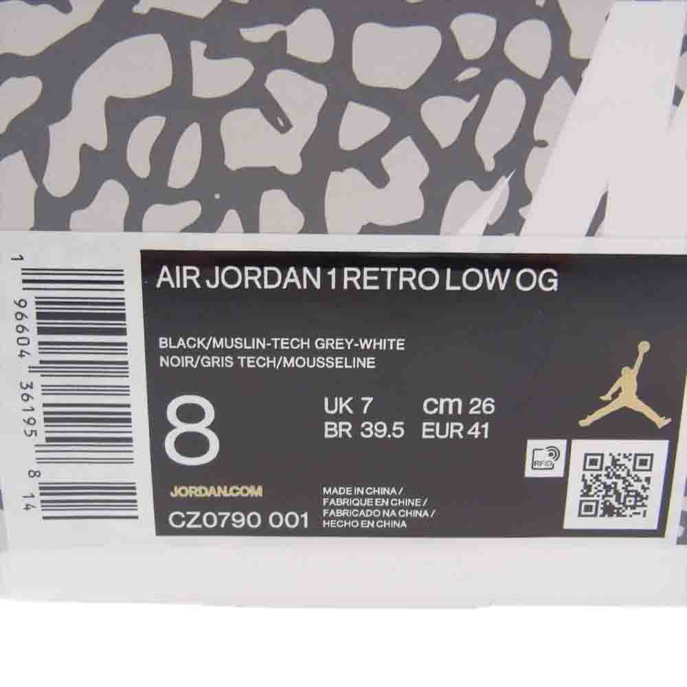 NIKE ナイキ CZ0790-001 Air Jordan 1 Retro Low OG Black Cement エアジョーダン1 レトロ ロー OG ブラックセメント ローカット スニーカー ブラック系 グレー系 ホワイト系 26cm【中古】