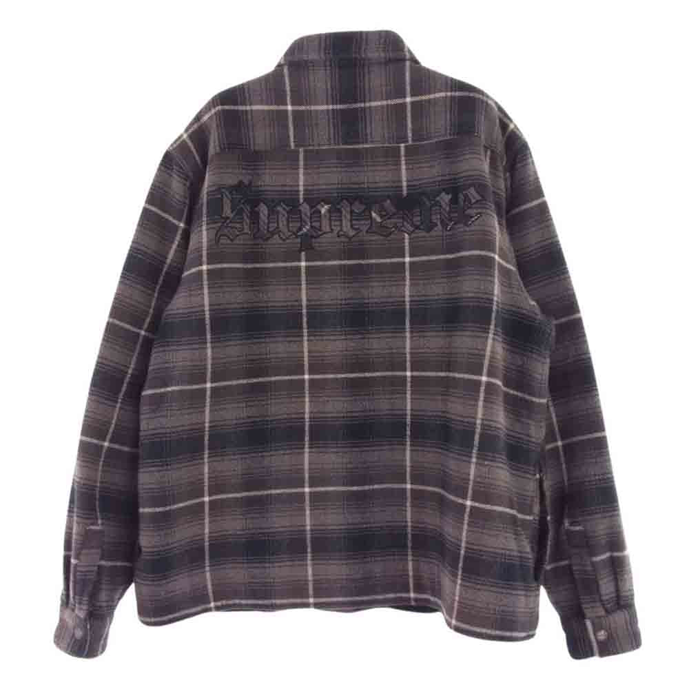 Supreme シュプリーム 22AW Shearling Lined Flannel Shirt シアリング ラインド フランネル シャツ 裏ボア付 グレー系 M【中古】