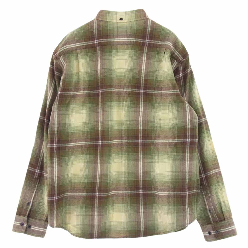 Supreme シュプリーム 23SS  Shadow Plaid Flannel Shirt シャドウプレイド フラン ネル シャツ 長袖  ライトグリーン系 ブラウン系 M【中古】