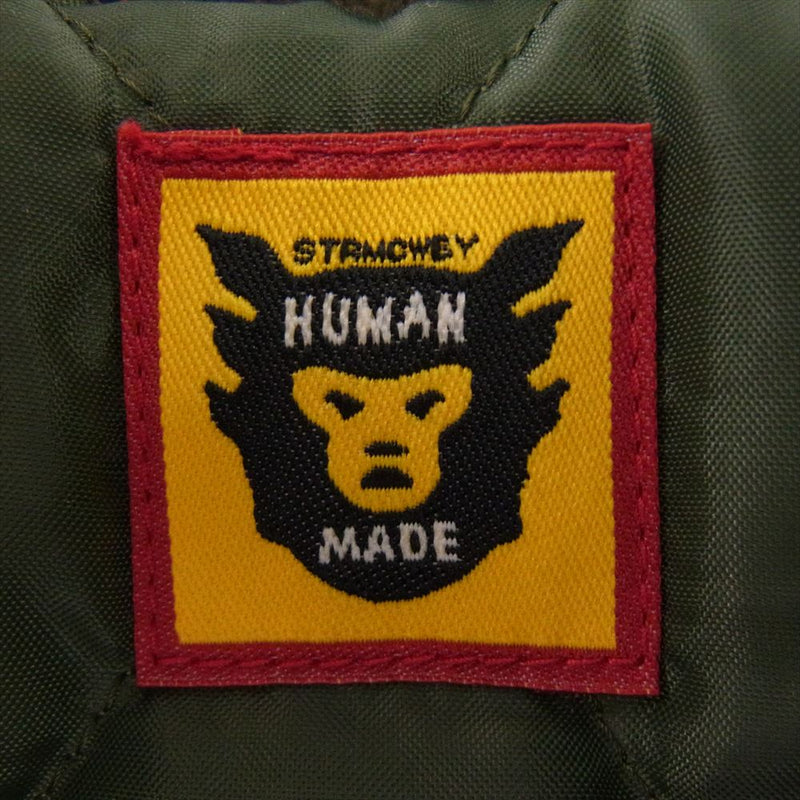 HUMAN MADE ヒューマンメイド Season 26 collecrion シーズン26 スタジアム ウール ジャケット ロゴ ウサギ カメ スタジャン  ダークカーキ系 L【中古】