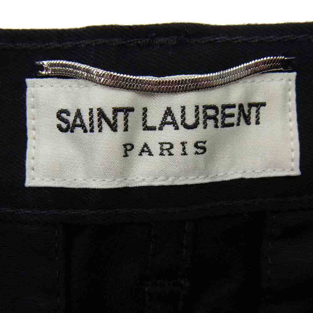 SAINT LAURENT サンローラン 582300 コットン ボタンフライ ストレッチ スリム ストレート パンツ ブラック系 30 175/80A【中古】