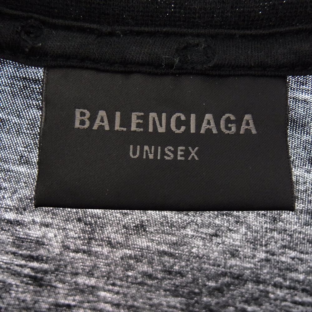 BALENCIAGA バレンシアガ 22SS TJ55 739784 Distressed T-shirt デストロイ ダメージ加工 半袖 Tシャツ ブラック系 XS ポルトガル製【中古】