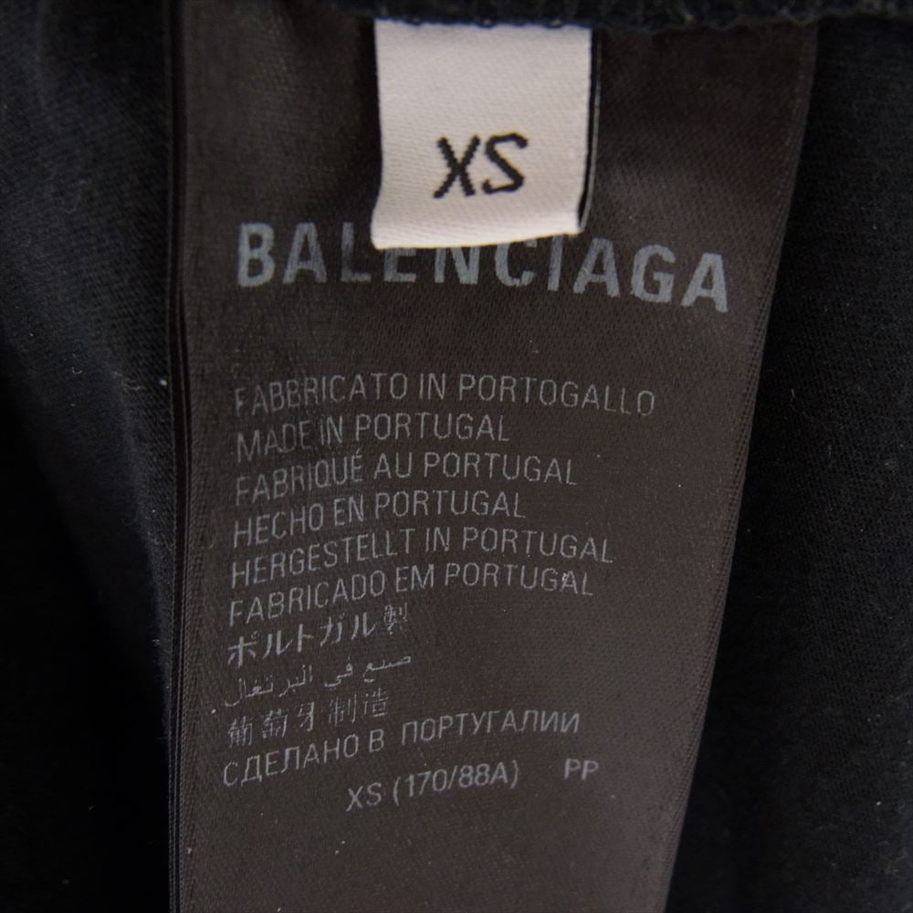 BALENCIAGA バレンシアガ 22SS TJ55 739784 Distressed T-shirt デストロイ ダメージ加工 半袖 Tシャツ ブラック系 XS ポルトガル製【中古】