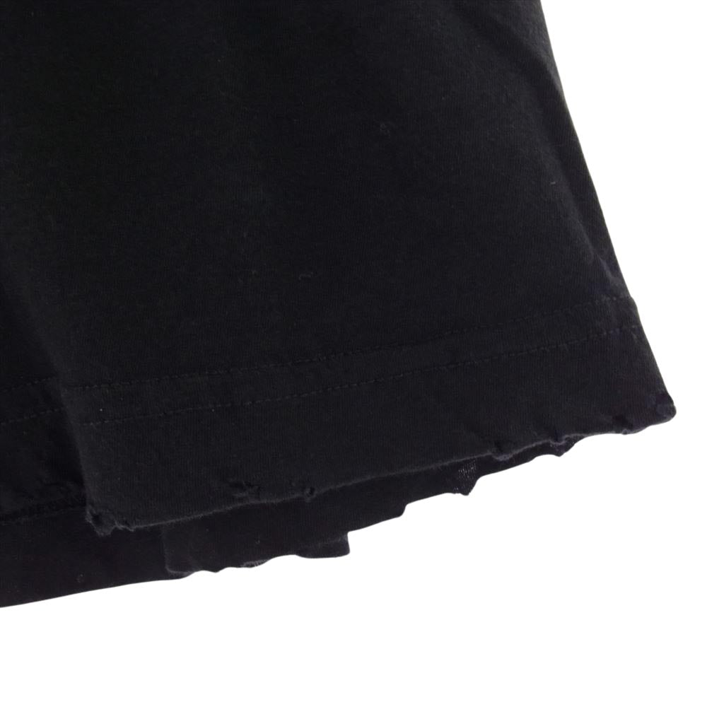 BALENCIAGA バレンシアガ 22SS TJ55 739784 Distressed T-shirt デストロイ ダメージ加工 半袖 Tシャツ ブラック系 XS ポルトガル製【中古】