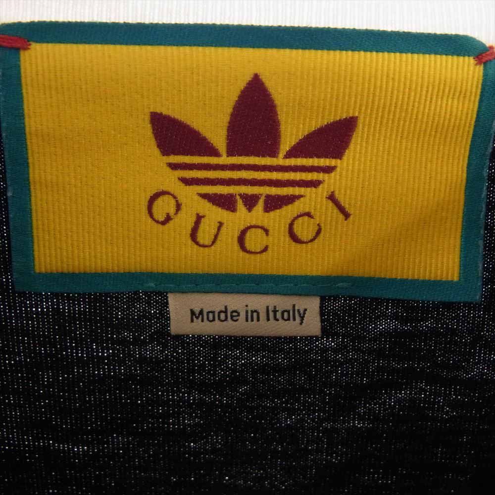 GUCCI グッチ 727694 XJE7J × adidas アディダス トレフォイル ウェブ スリーストライプス 半袖 リンガー Tシャツ ブラック系 L【中古】